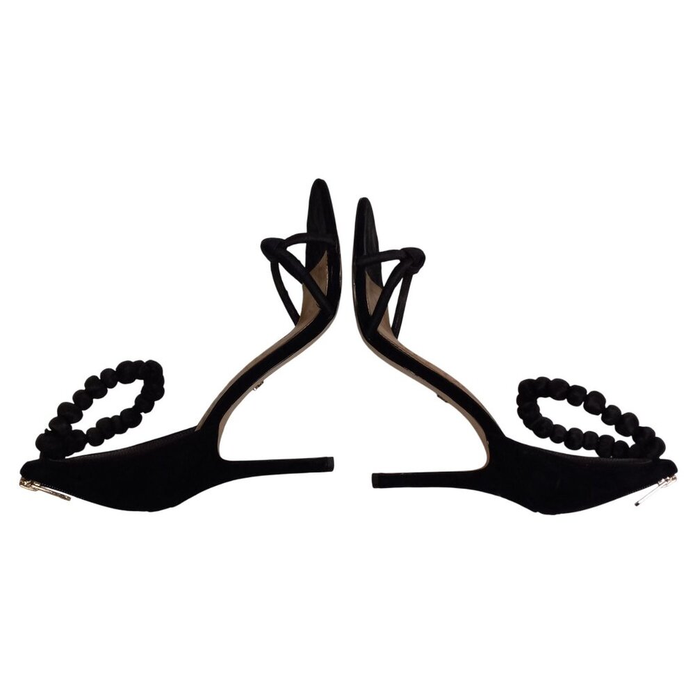 Sam Edelman size 10 Aria Stiletto Black Suede Ankle Strap High Heels Pumps - Picture 3 of 11